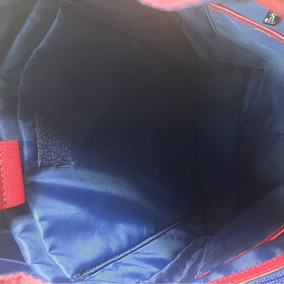 LIPAULT Red Wine NYLON Laptop large Backpack Bag faux leather flop top closure - Picture 14 of 16